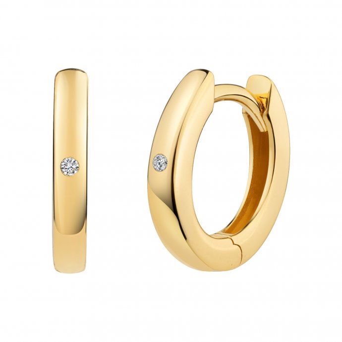 Klappcreolen 925 Silber vergoldet Zirkonia