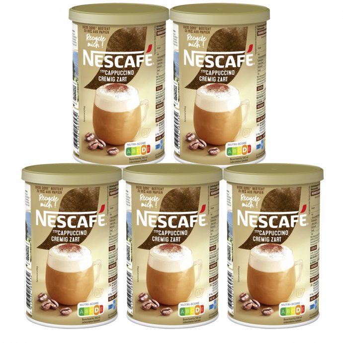 Nescafe Cappuccino cremiger Geschmack mit Bohnenkaffee 250g 5er Pack