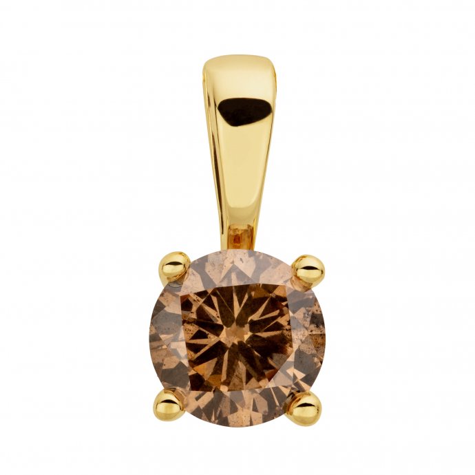 Anhänger 585/- Gelbgold 1 Brill. 0,50ct. braun