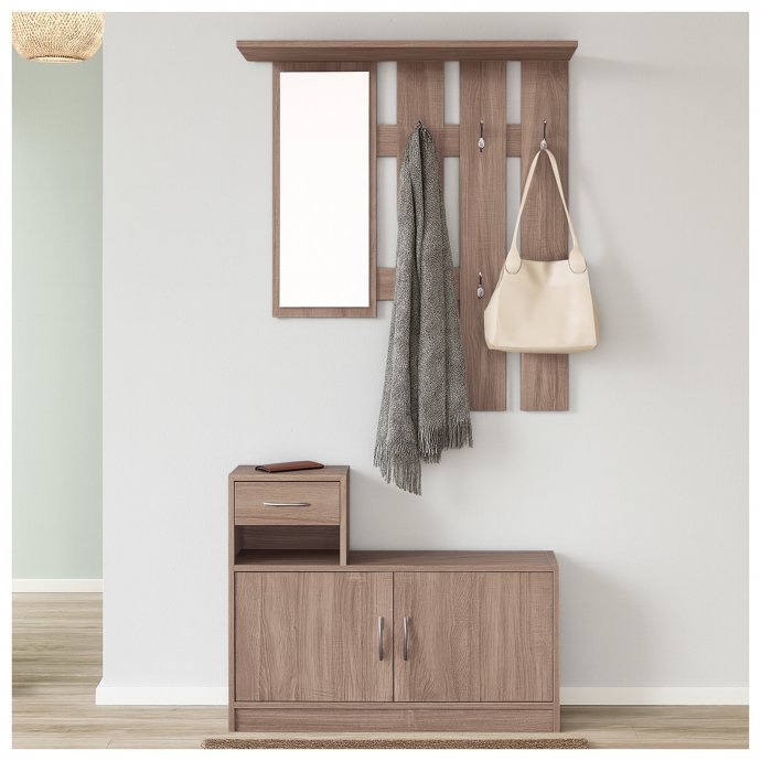 Garderobenpaneel mit Schuhschrank Thekla Sonoma