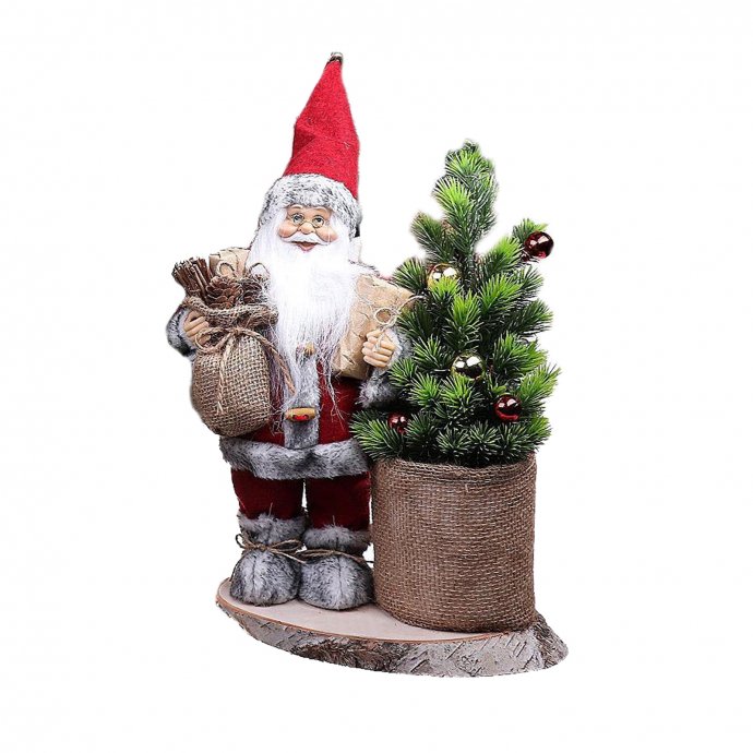 Weihnachtsmannfigur 30 cm mit Baum