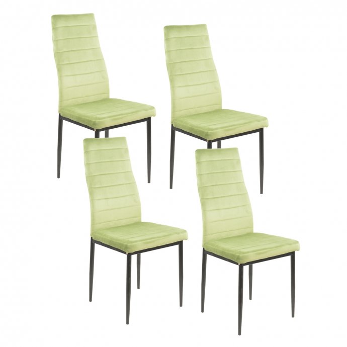 Esszimmerstuhl Samt 4er Set Memphis Hellgrün