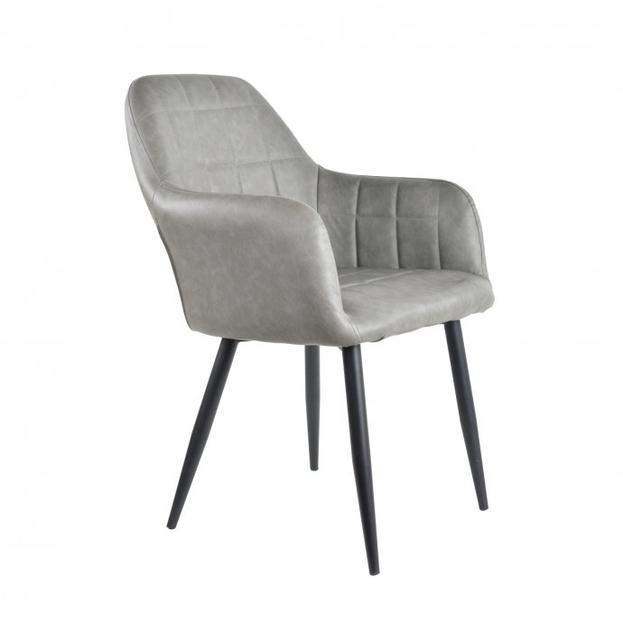 Armlehnenstuhl Kunstleder Vintage 1 Stück Albany Antikgrau