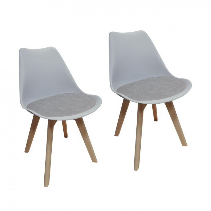 Esszimmerstuhl 2er Set PU Antikgrau Atlanta