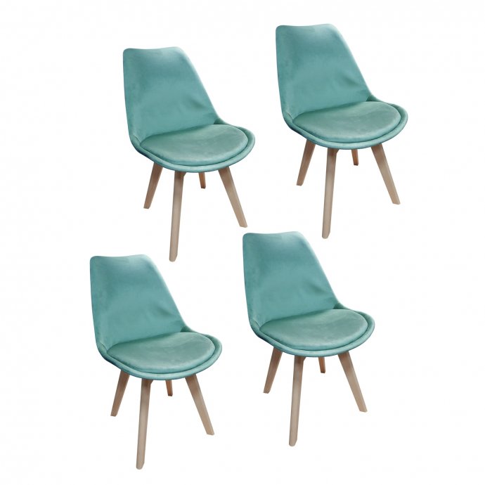 Esszimmerstuhl Samt 4er Set Atlanta Türkis