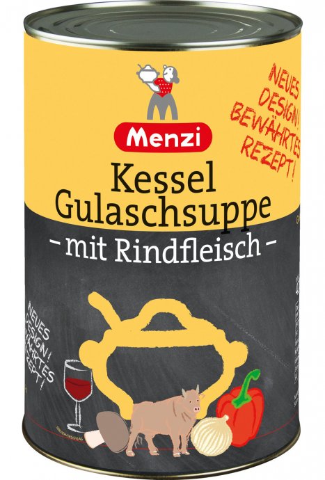 Menzi Kessel Gulasch Suppe mit Rindfleisch typisch ungarisch 4200g