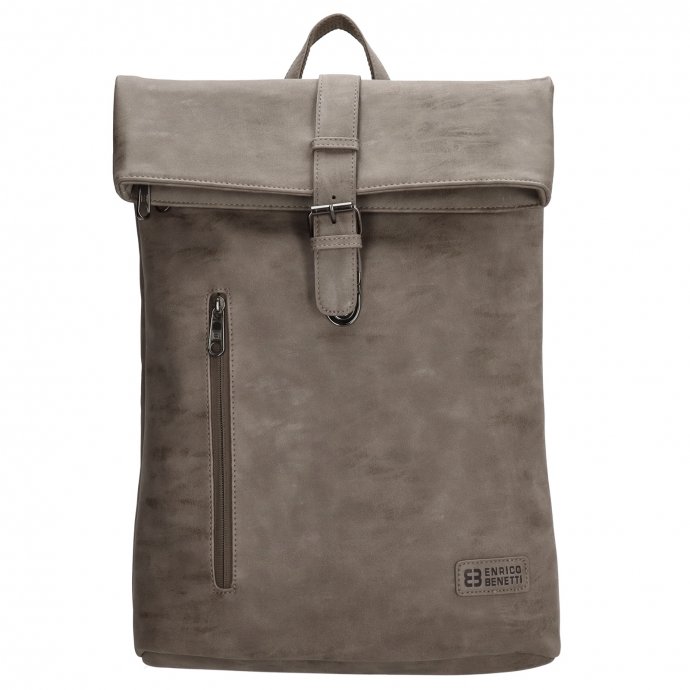 Laptoprucksack Notebooktasche Kunstleder Taupe