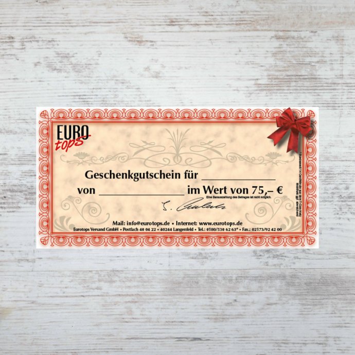 75 Euro Geschenkgutschein