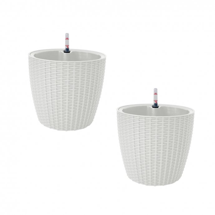 Blumentopf Hydro Ø 27 cm 2er Set Nessa Weiß