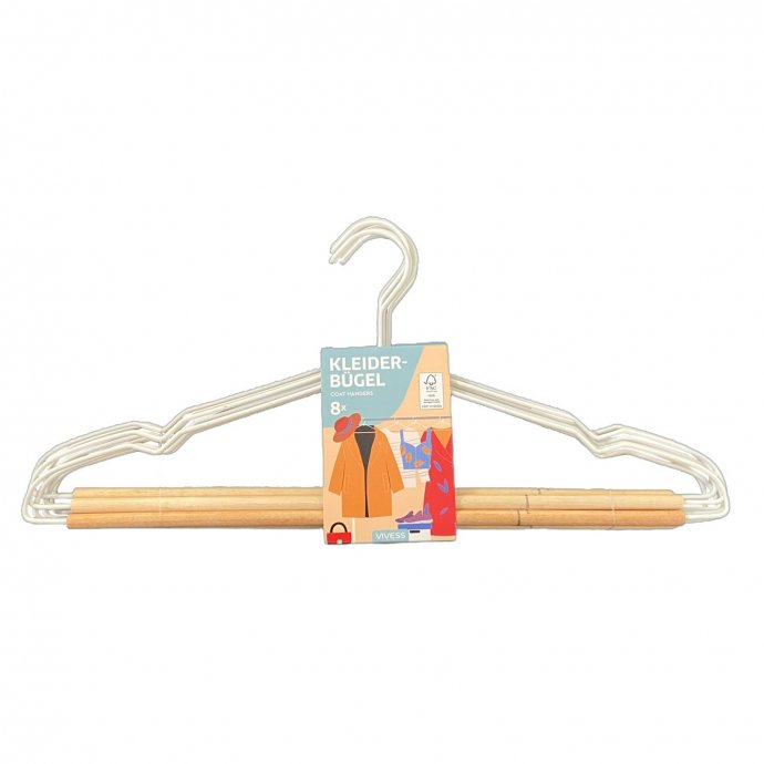 Kleiderbügel 8er Set Metall, Holz