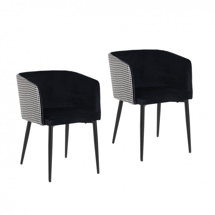 Stuhl Destin Hahnentritt Schwarz-Weiß