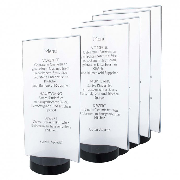 Tischaufsteller, 5er Set Menü