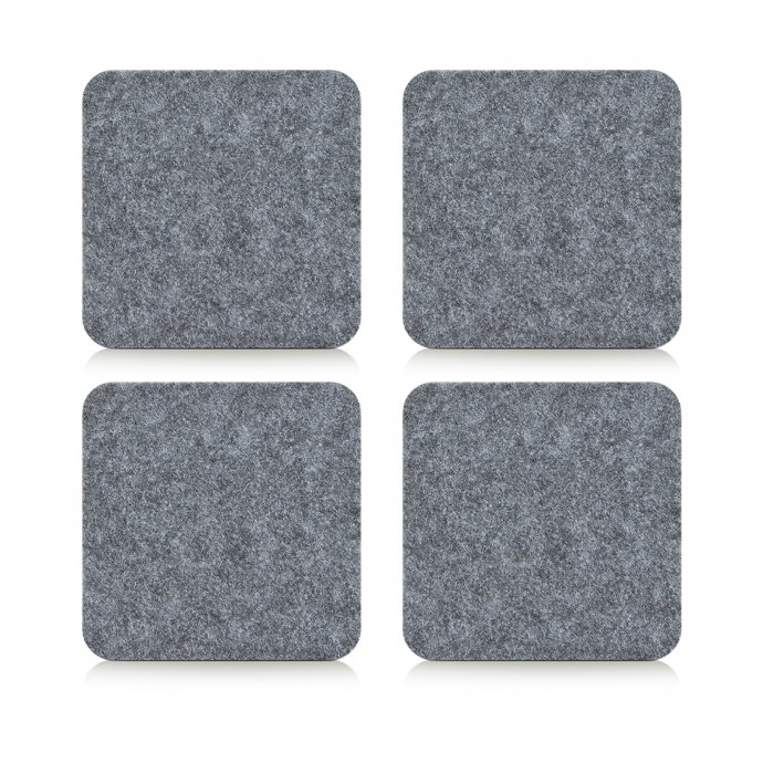Glasuntersetzer 4er-Set Filz quadratisch