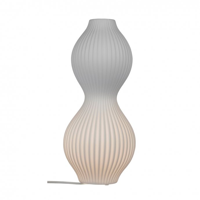 Tischlampe Keramik weiß mit Rillen 18 x 40 cm