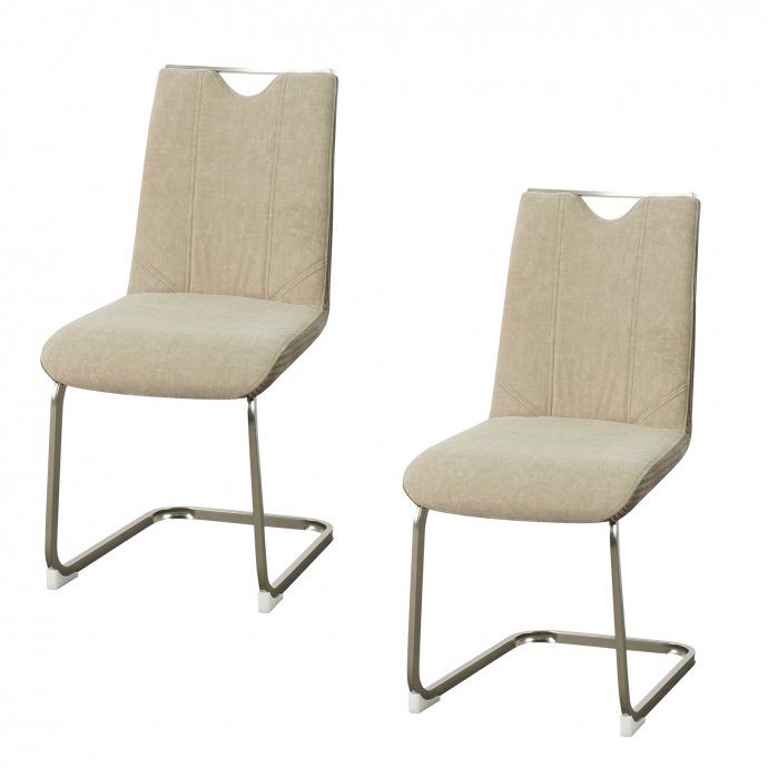 Schwingstuhl Taupe/Cord 2er Set Emrys