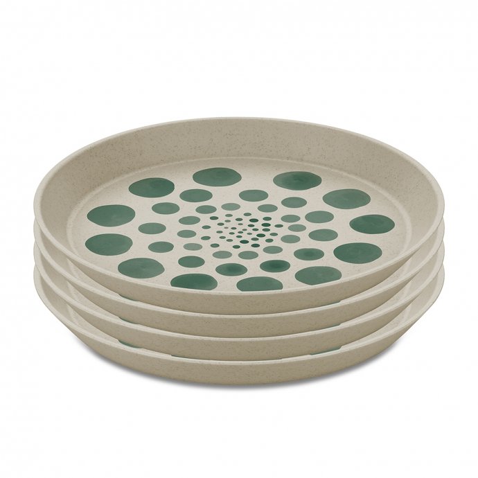 Kleiner Teller 20,5 cm 4er-Set CONNECT PLATE MONSTERA DOTS