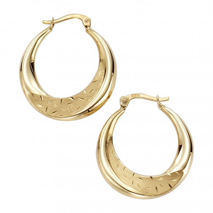 Ohrringe Gold 333 glanz matt mit einem Durchmesser von 25mm