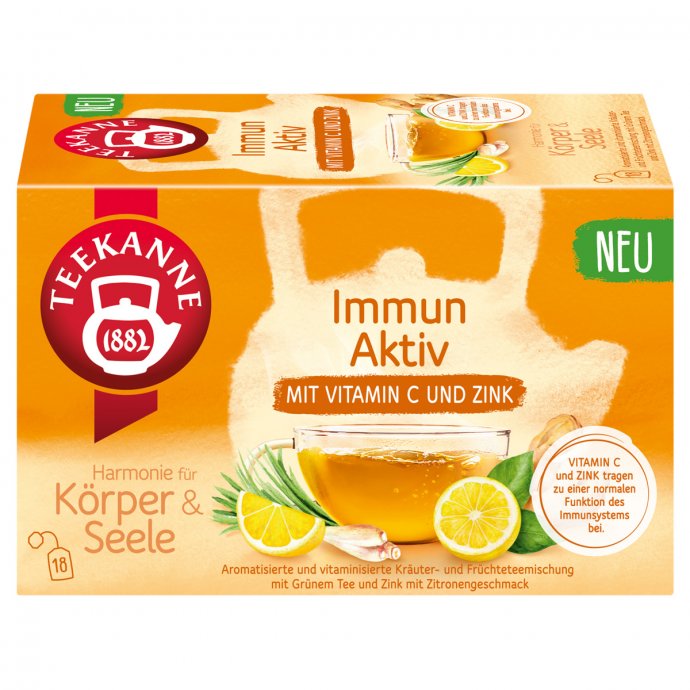 Teekanne Immun Aktiv Mischung aus Kräutern und Früchten 18 Beutel