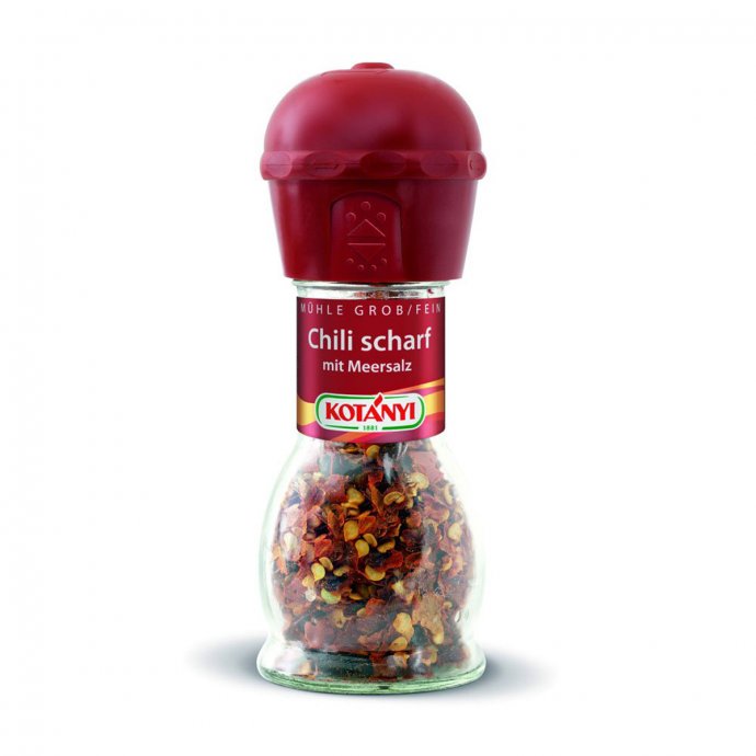 Kotanyi Chili mit Meersalz Mischung Mühle Achtung scharf 34g