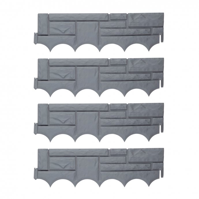 Beeteinfassung Steinoptik 4-teilig Nessa