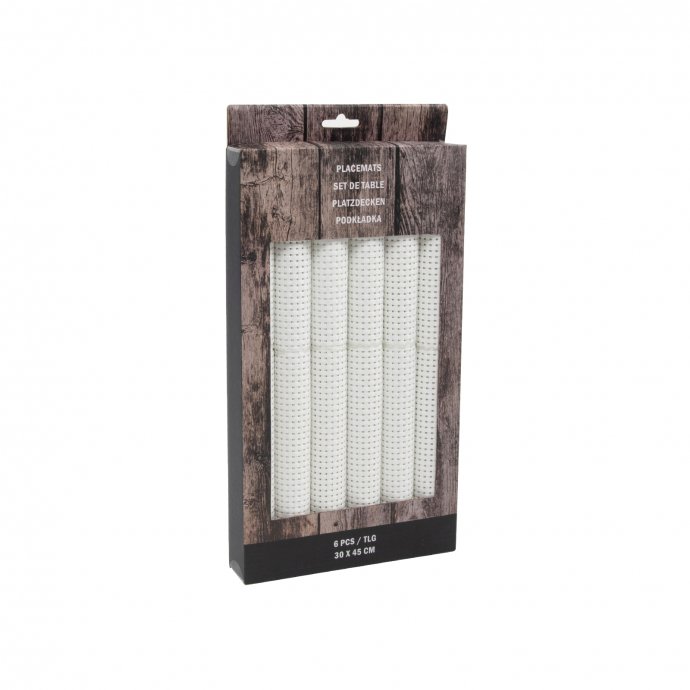 Tischset 6-teilig Platzset Weiß