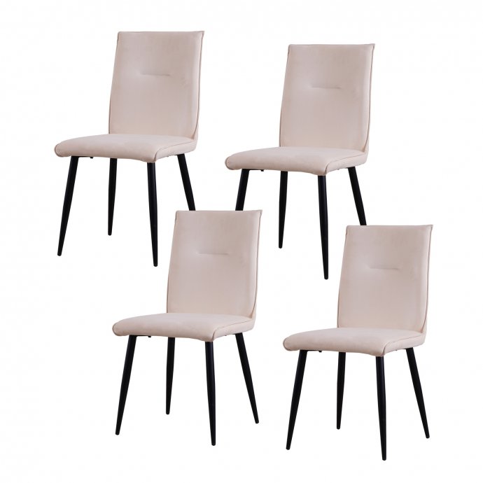 Esszimmerstuhl 4er Set Creme Salinas