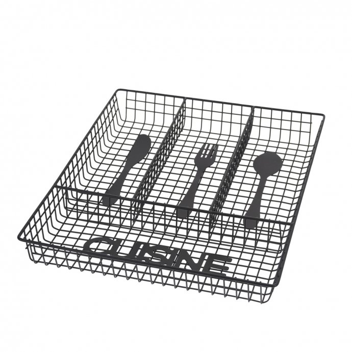 Besteckkasten aus schwarzem Metalldraht