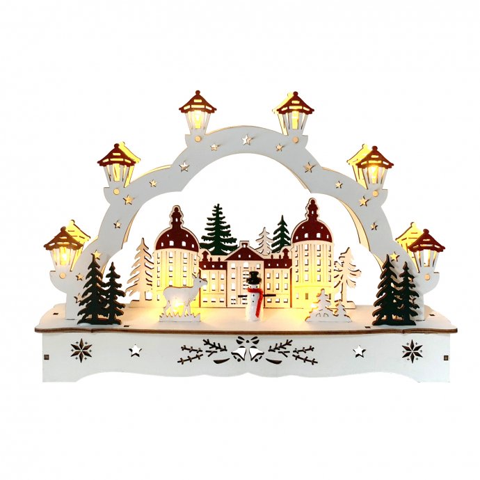 Lichterbogen in modernem Weiß Winterschloss