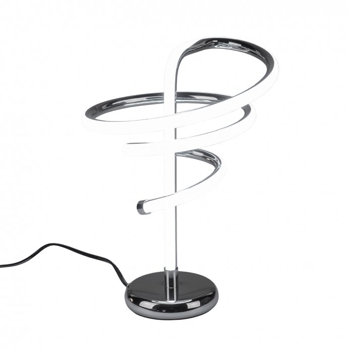 LED Tischlampe Spirale aus Metall Silber