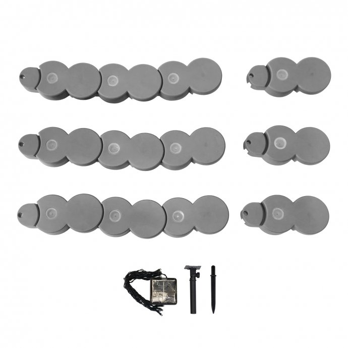 Beetumrandung Nessa Solar Palisade 12-teilig Grau