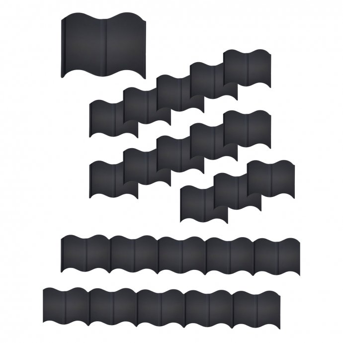 Beetumrandung Nessa Wave 24-teilig Schwarz