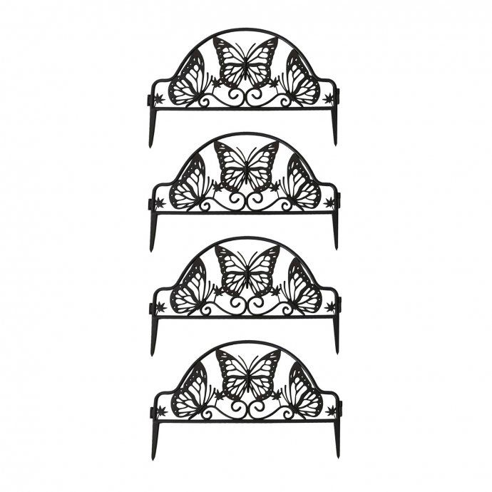 Beeteinfassung 200 cm Schmetterling mit Lichterkette