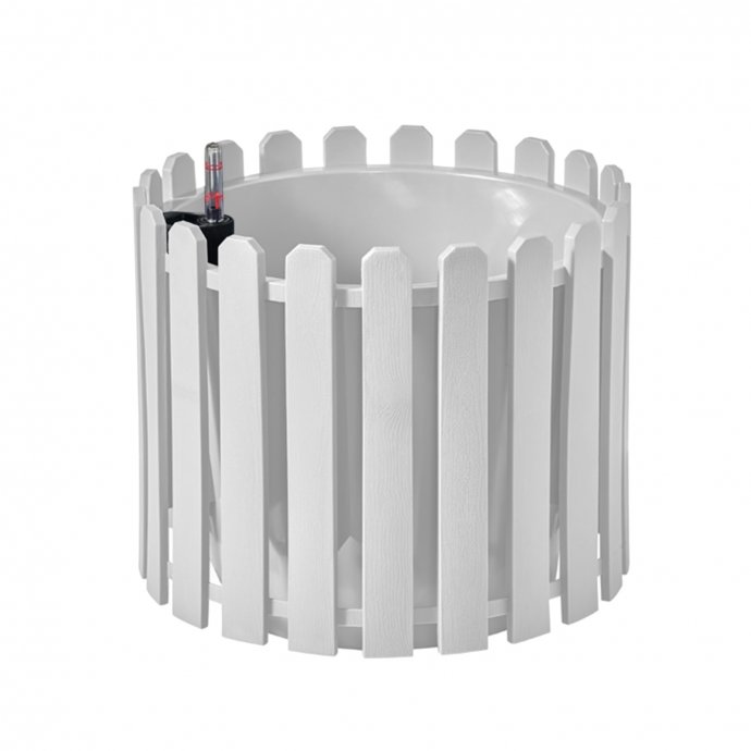 Blumentopf mit Wasserspeicher Nessa rund weiß