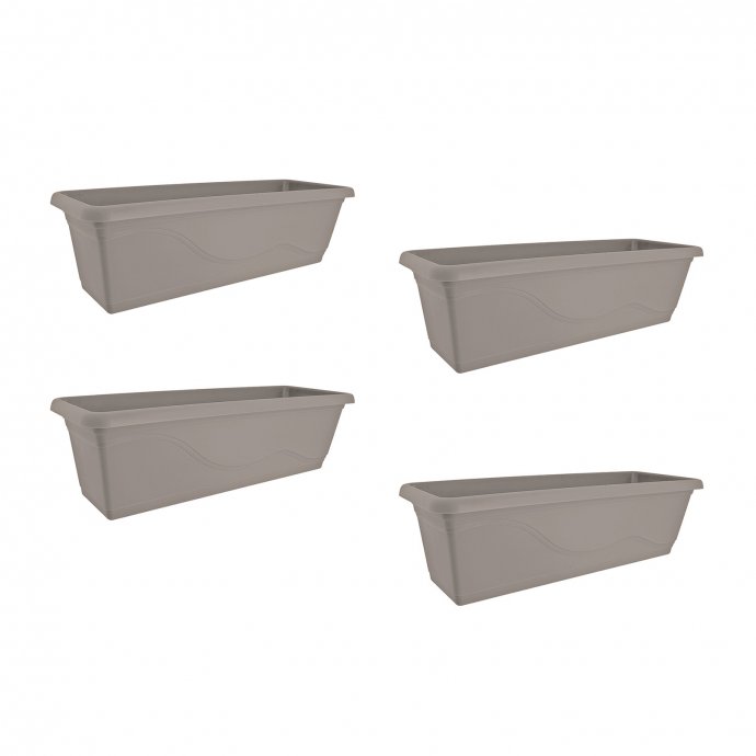 Blumenkasten mit Wasserspeicher 60 cm 4er Set Taupe