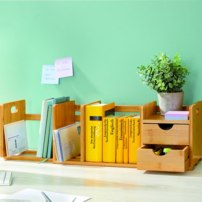 Ausziehbares Bambus-Regal