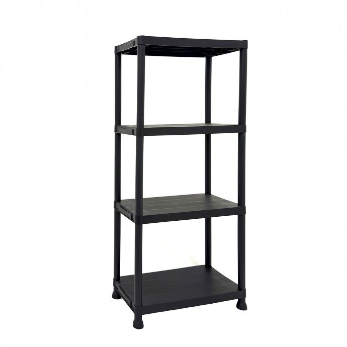 Regal mit 4 Böden Schwarz Kunststoffregal