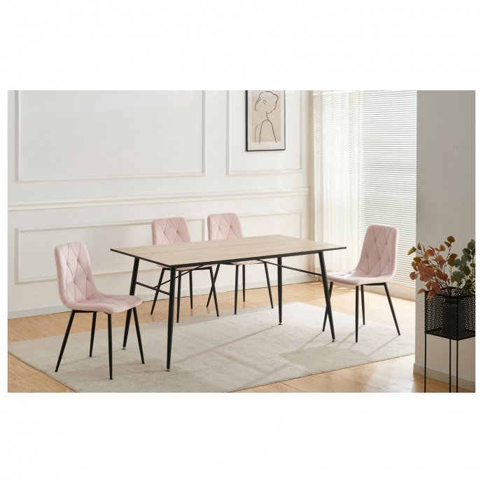 Stuhl Mesa Eco 4er-Set Velvet Rosa