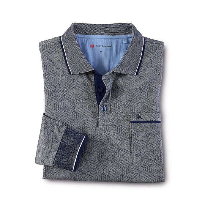 Pique-Langarmshirt