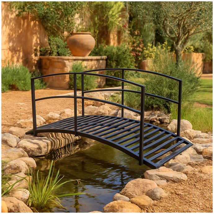 Zierbrücke / Teichbrücke aus Metall dekorative Gartenbrücke für Teiche   Beete