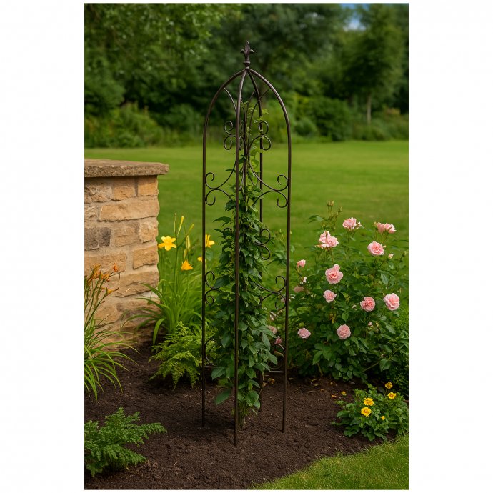 Rankhilfe aus Metall Rostoptik Kletterhilfe Rankgitter