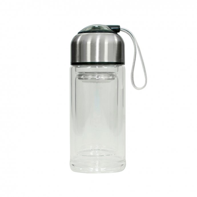 Trinkflasche mit Siebeinsatz Schwarz