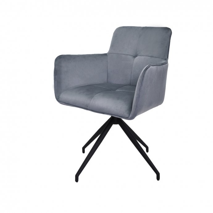 Drehstuhl Letitia Velvet Dunkelgrau