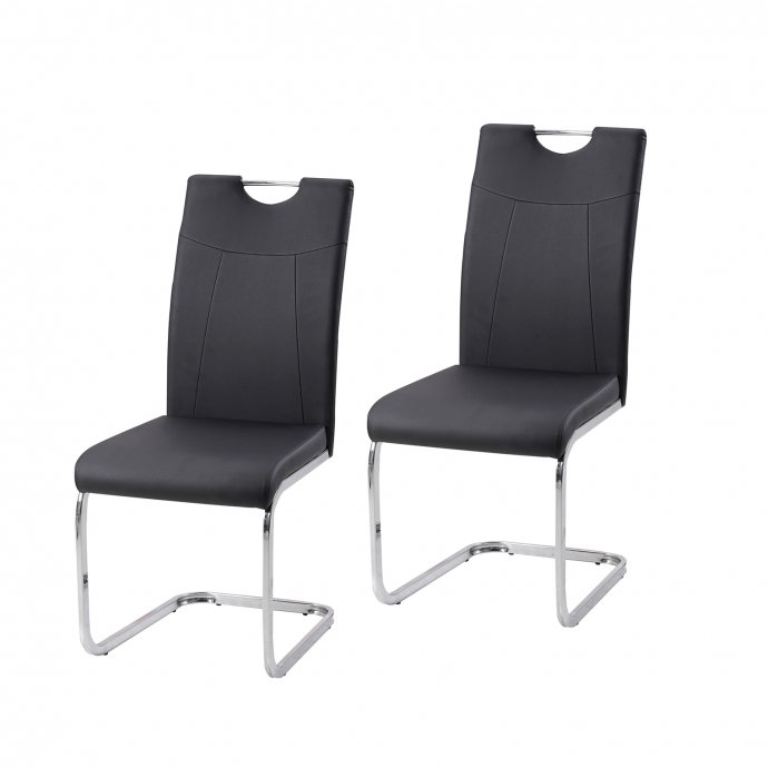 Esszimmerstuhl Schwarz Kunstleder Kelly C