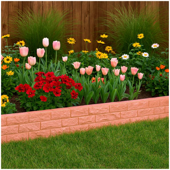 Beetumeinfassung in Ziegelsteinoptik 4,52 m Gesamt Nessa