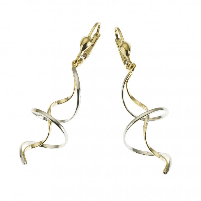 Ohrringe 333 Gold zweifarbig Spirale
