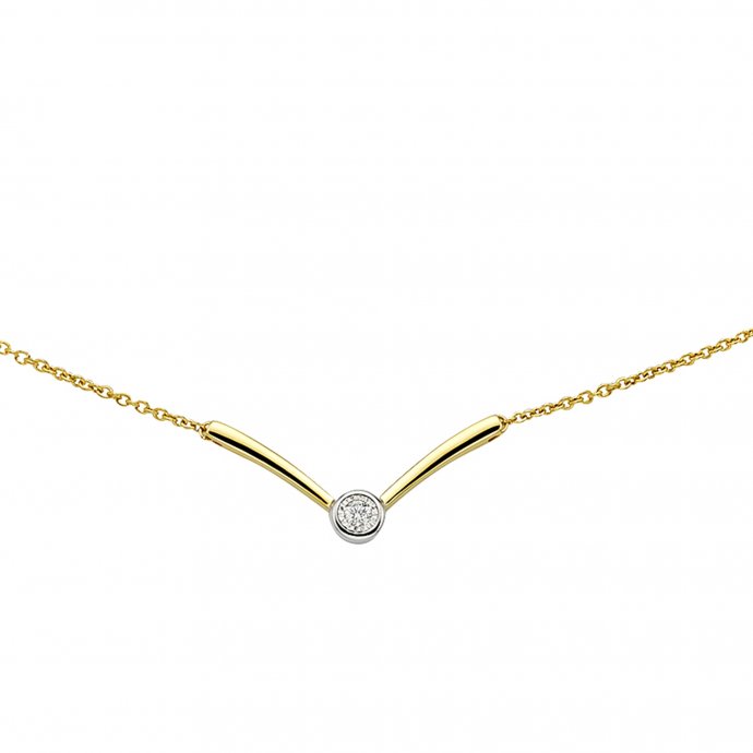 Halskette Gold 375 mit Brillant 0,03ct.