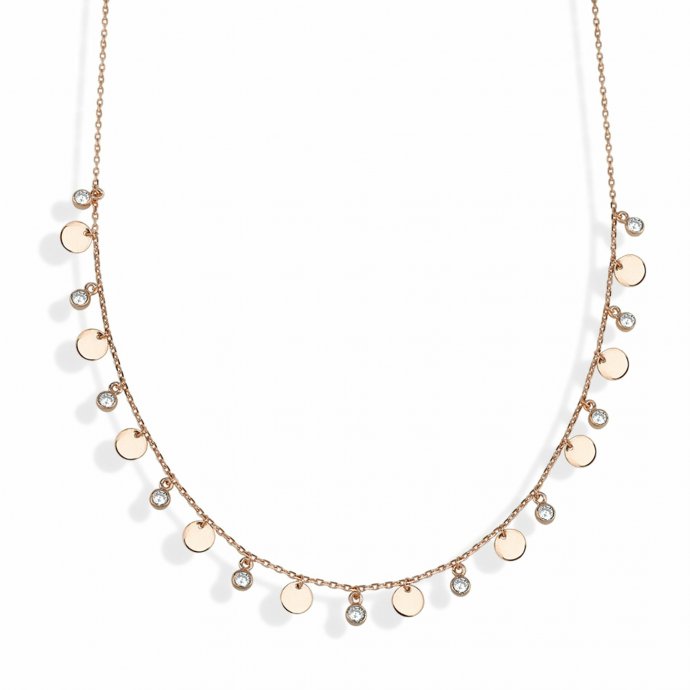 Anhänger mit Kette 925/- Sterling Silber rosévergoldet Fundament Silberkette