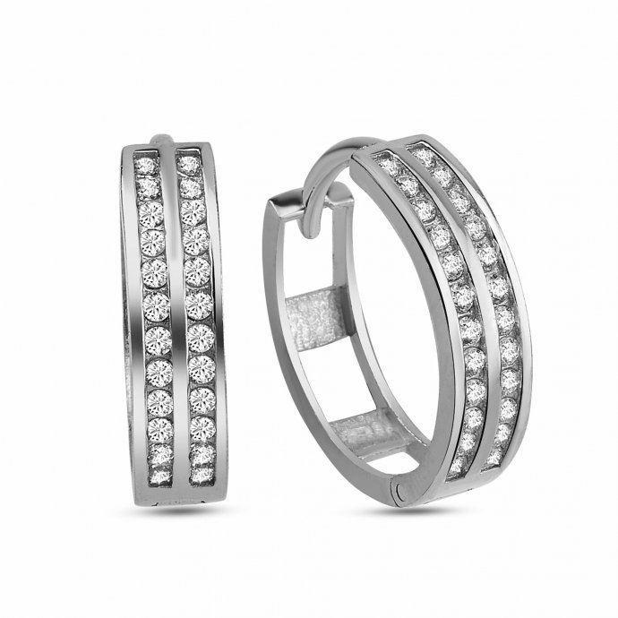 Creolen 925/- Sterling Silber Pave