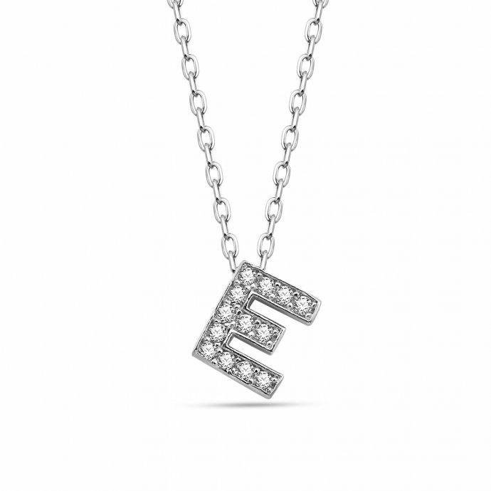 Anhänger mit Kette Buchstabe E 925/- Sterling Silber