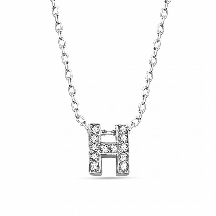 Anhänger mit Kette Buchstabe H 925/- Sterling Silber